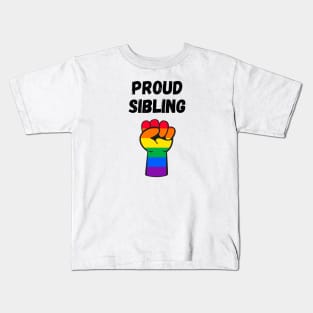 Proud Sibling Rainbow Pride T Shirt Design Kids T-Shirt